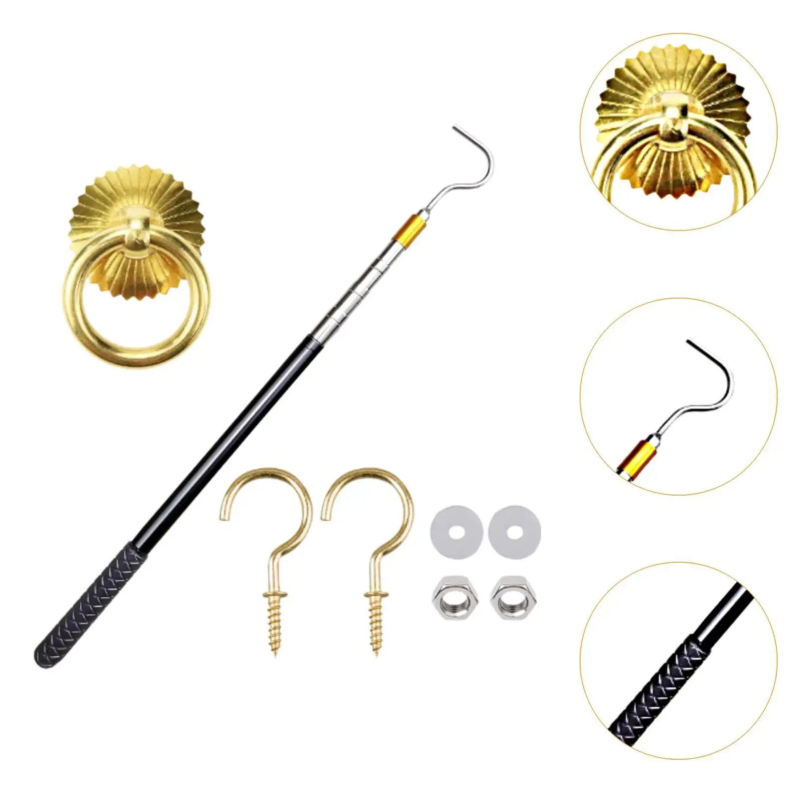 Ladder Pull Down System Kit Attic Pull Down Hook Extension Pole