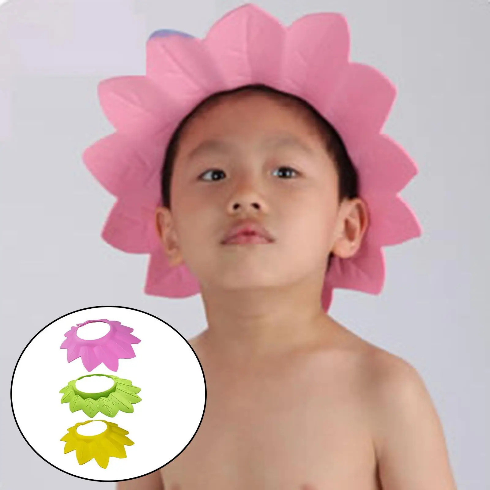 

Baby Shower Bathing , Soft Adjustable Shower Visor Hat, Shampoo Bathing Ear for, Baby, Kids, Children