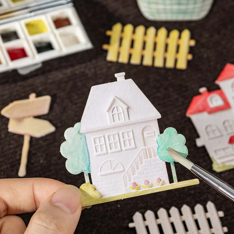 20pcs Diy Clay Sculpting Series Sticker Simulation Ceramic Unglazed Body Relief Embossing Journal Collage Stationery Stickers