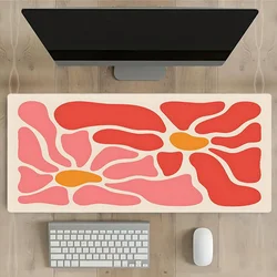 Large computer mouse pad 90x40 Pink Abstract flower office desk mat Gift Game Player desktop accessories Keyboard protection pad