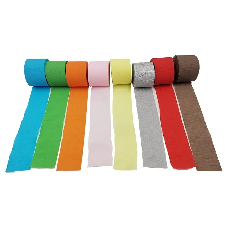 1roll 4.5cm*25 meters Crepe Paper Streamers Tissue Paper Roll Flower Craft Making Birthday Wedding Party Backdrop DIY Decoration