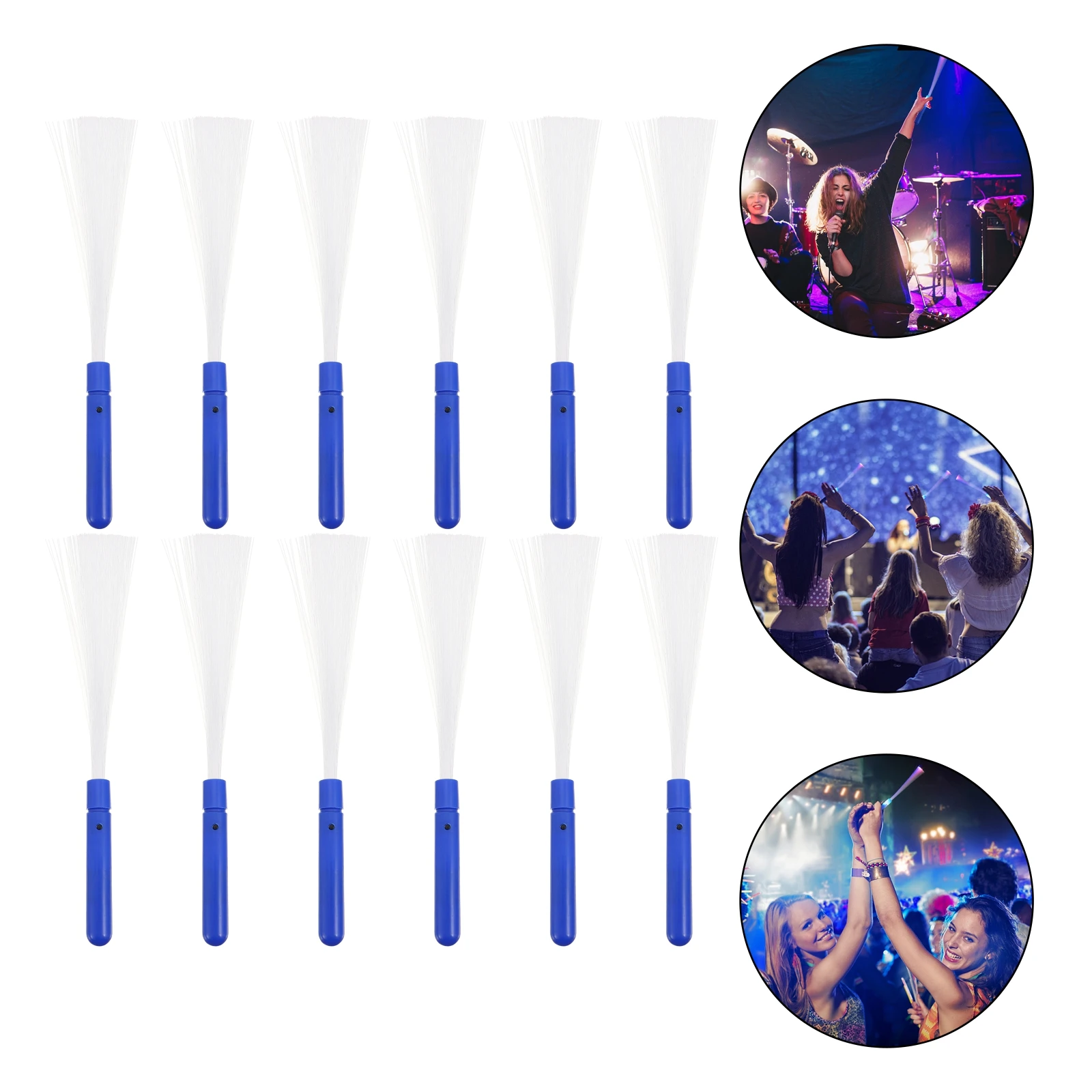 

12Pcs LED Fiber Optic Stick Colorful Glow Wand Party Prop Concert Glow Sticks Festivals Camping Birthdays Fiber Optic Stick