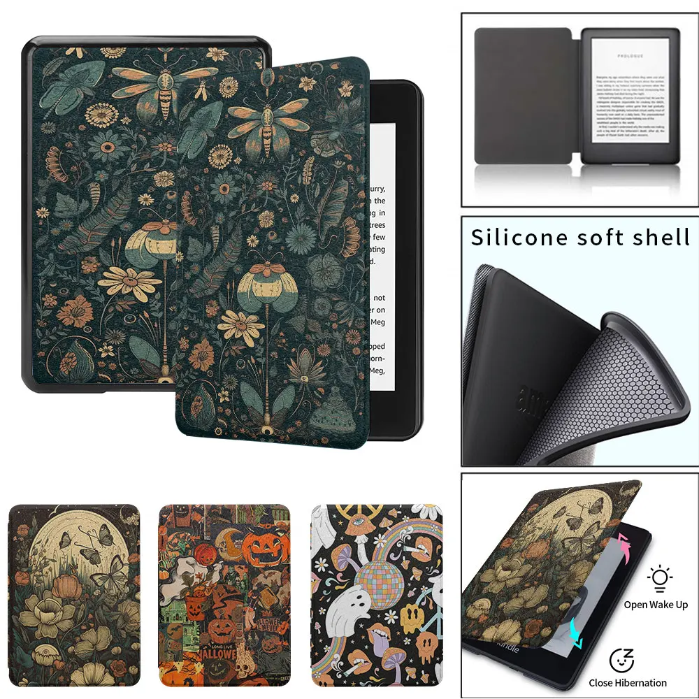 kindle case rich and colorful patterns paperwhite3th 4th 5th Silicone soft shell  funda 2021 11th  8th generation