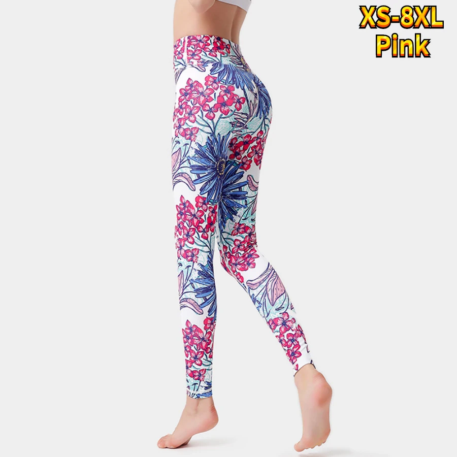 Women\'s Yoga Pants Seamless Floral Sports Leggings Fitness High Waist Leggings High Quality Breathable Fitness XS-8XL