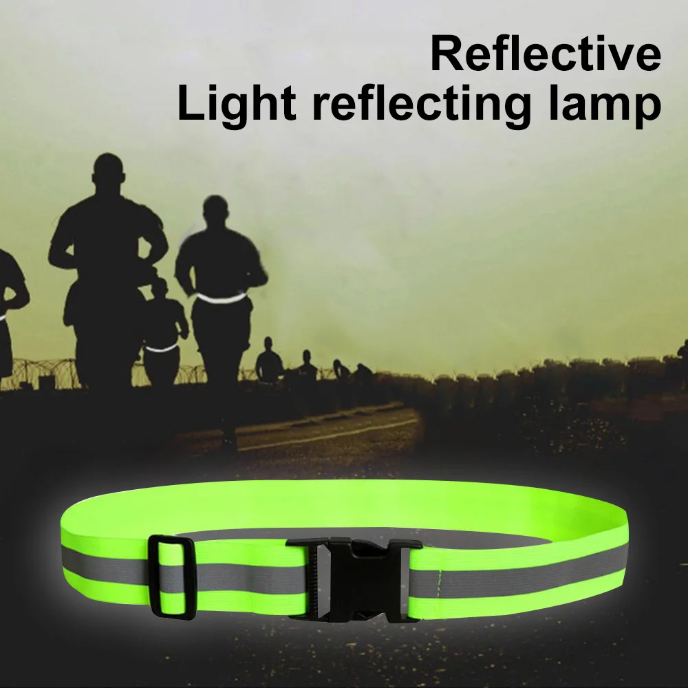 Reflective Belt for Night Running Cycling High Visibility Night Safety Gear Adjustable Elastic Waistband Warning Reflective Band