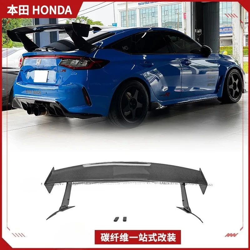 SAAR Compatible with Honda TYPE R Carbon Fiber Modification FL5 Rear Spoiler GT Large Tail Wing Varis Style Fixed Wind Spoiler W