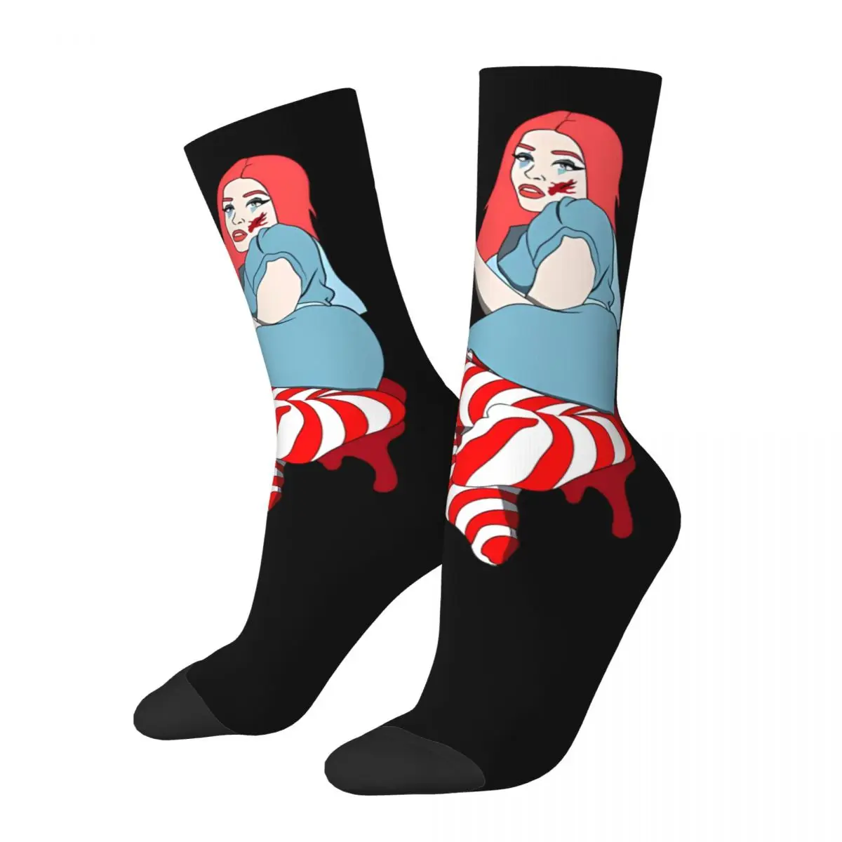 Funny Happy Men's compression Socks Awesome Retro Harajuku Wendy's Hip Hop Novelty Casual Crew Crazy Sock Gift Printed