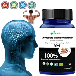 Natural Cordyceps Supplement - Nootropics, Enhance Brain Memory and Concentration, Relieve Stress, Non-GMO 120 Capsules