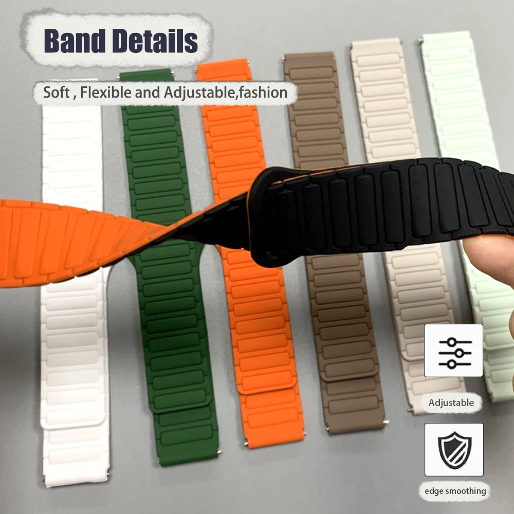 20 ミリメートル 22 ミリメートル磁気バンド Amazfit バランス 2 シリコンブレスレット Bip/GTR/GTS/アクティブストラップサムスン/HUAWEI スマートウォッチリストバンド