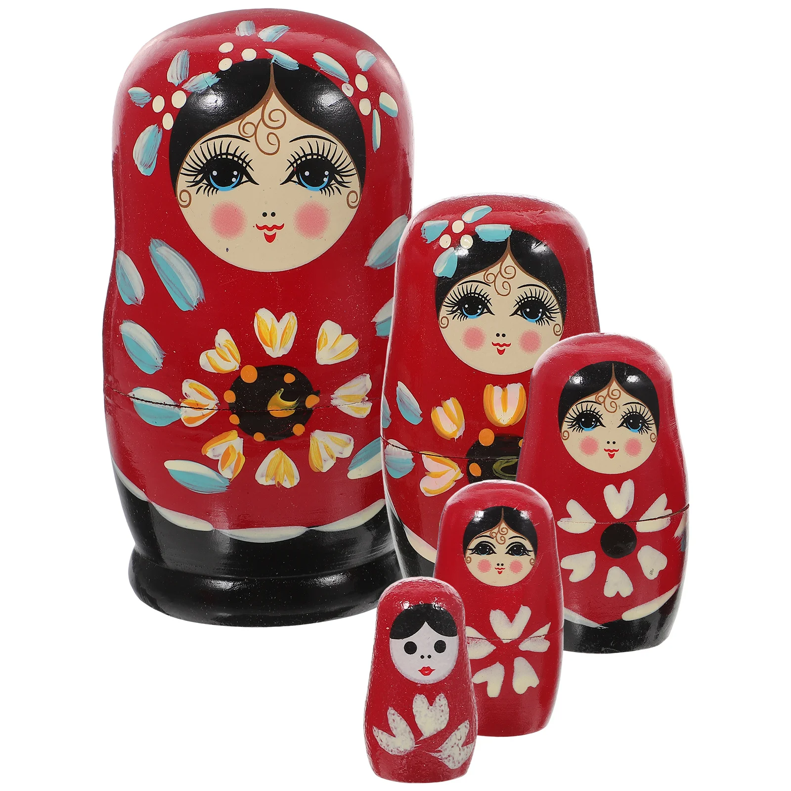 5 قطع من ألعاب التراص ماتريوشكا الخشبية الروسية للأطفال الصغار ألعاب تعليمية تعليمية للأطفال هدية حرفية إبداعية #2