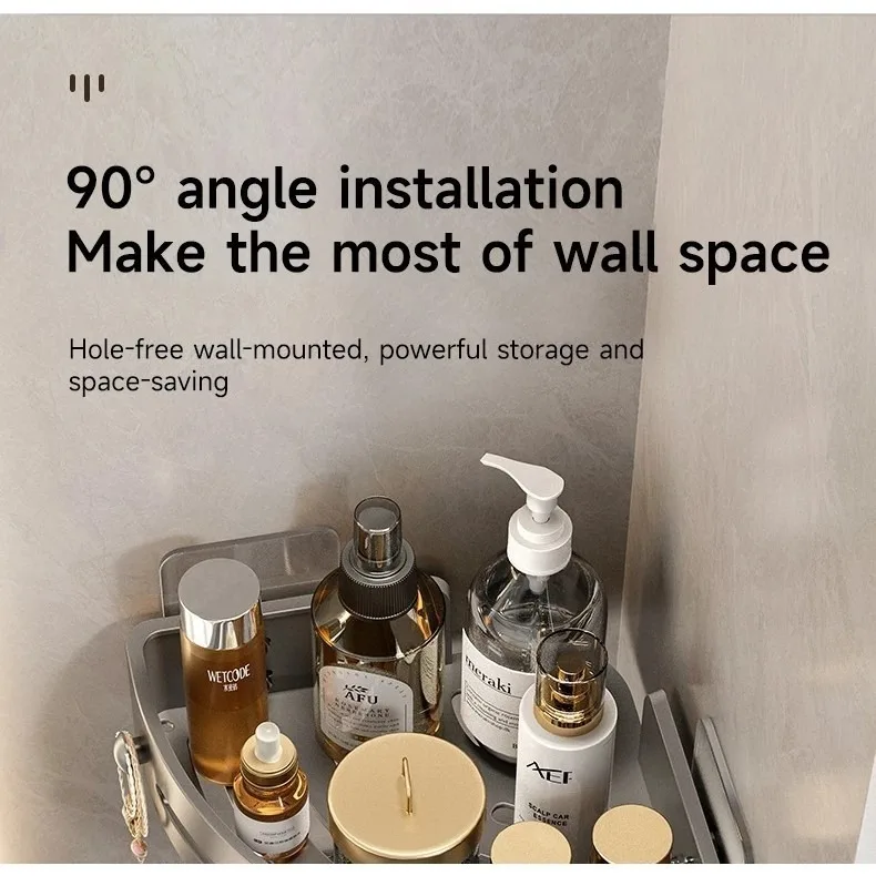 1 Stück Selbstklebendes Badezimmer-Shampooregal, Duschablage, Aufbewahrungsregal ohne Bohren, Eckregal, Handtuchhalter für das Badezimmer – Detail 6