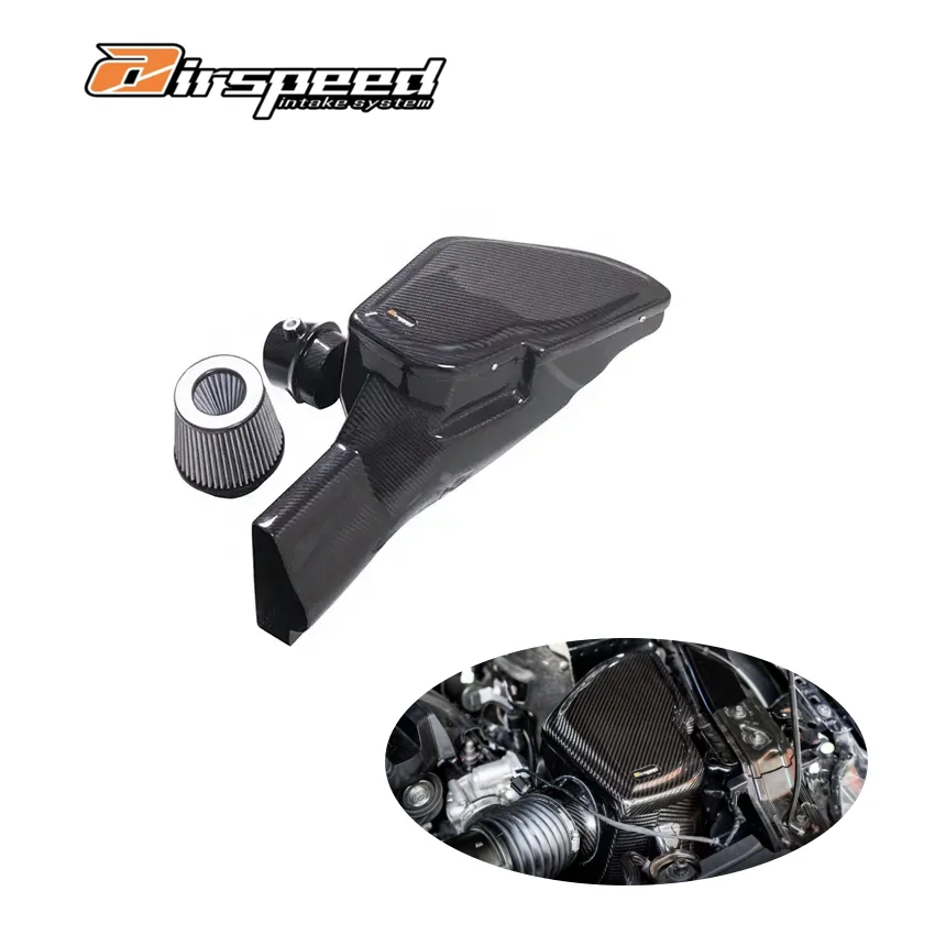 

Real Car Data Development Dry Carbon Fiber Performance Cold Air Intake System Air Filter for Ford Mustang 2.3T