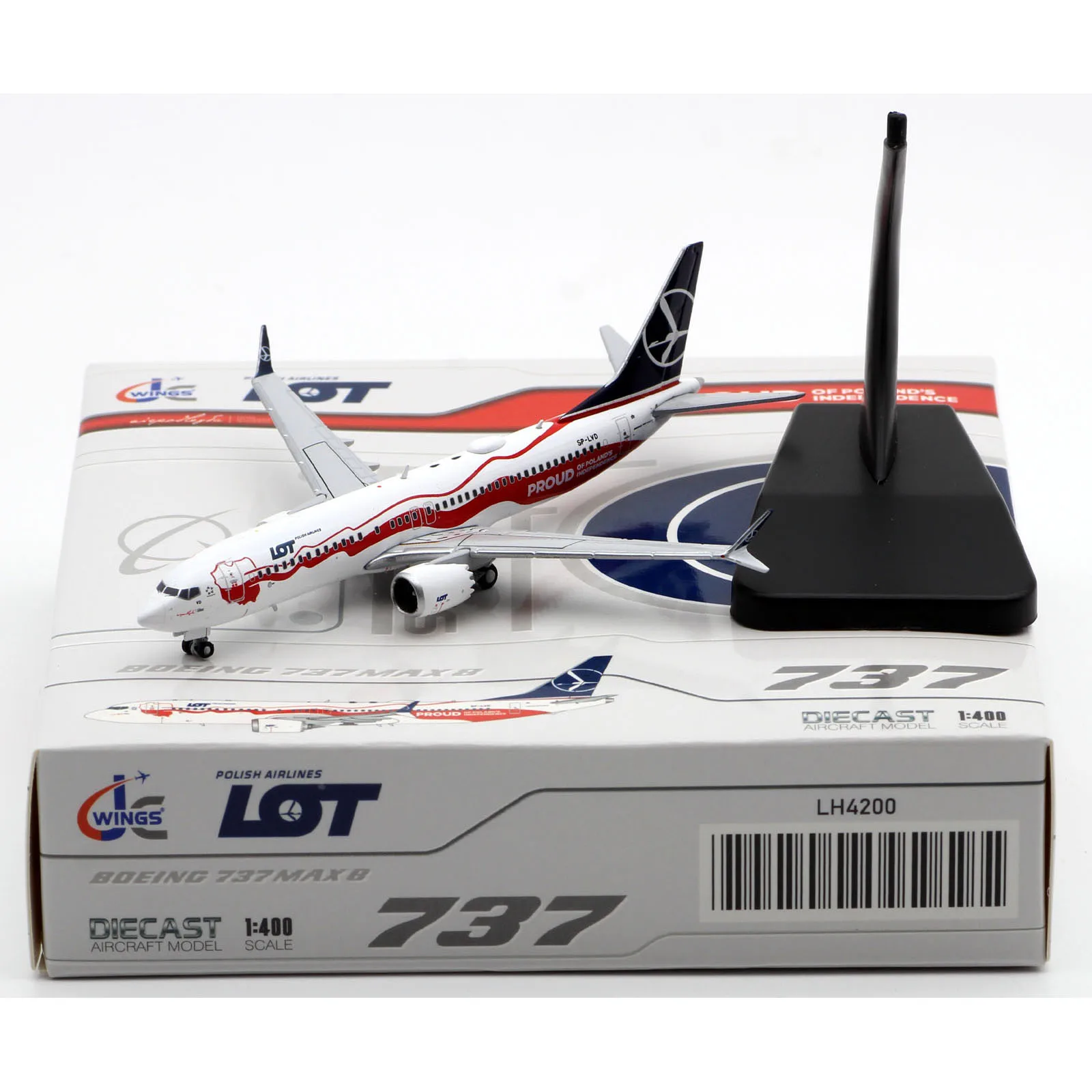 

LH4200 Alloy Collectible Plane Gift JC Wings 1:400 LOT Airlines "StarAlliance" Boeing B737-8MAX Diecast Aircraft Model SP-LVD