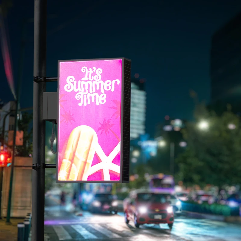 Outdoor Solar Light Box Side Hanging Double-sided Kabu Light Box Advertising Customization