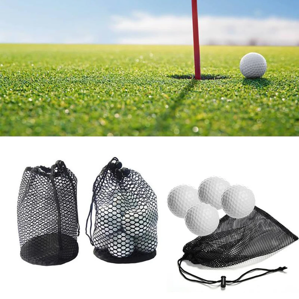 

Accessories for Gym Black Nylon Sports Mesh Net 16/32/56 Ball Drawstring Pouch Golf Storege Bag Golf Mesh Bag Golf Ball Bags