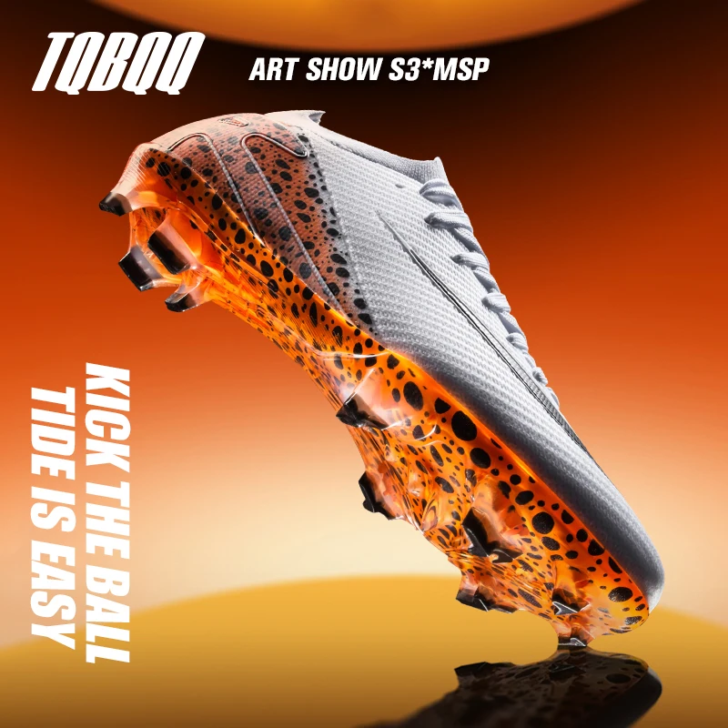 Soccer Cleats for Men Women AG/TF Breathable Cushioned Insole Anti-Slip Outdoor Sports Artificial Grass Football Boots