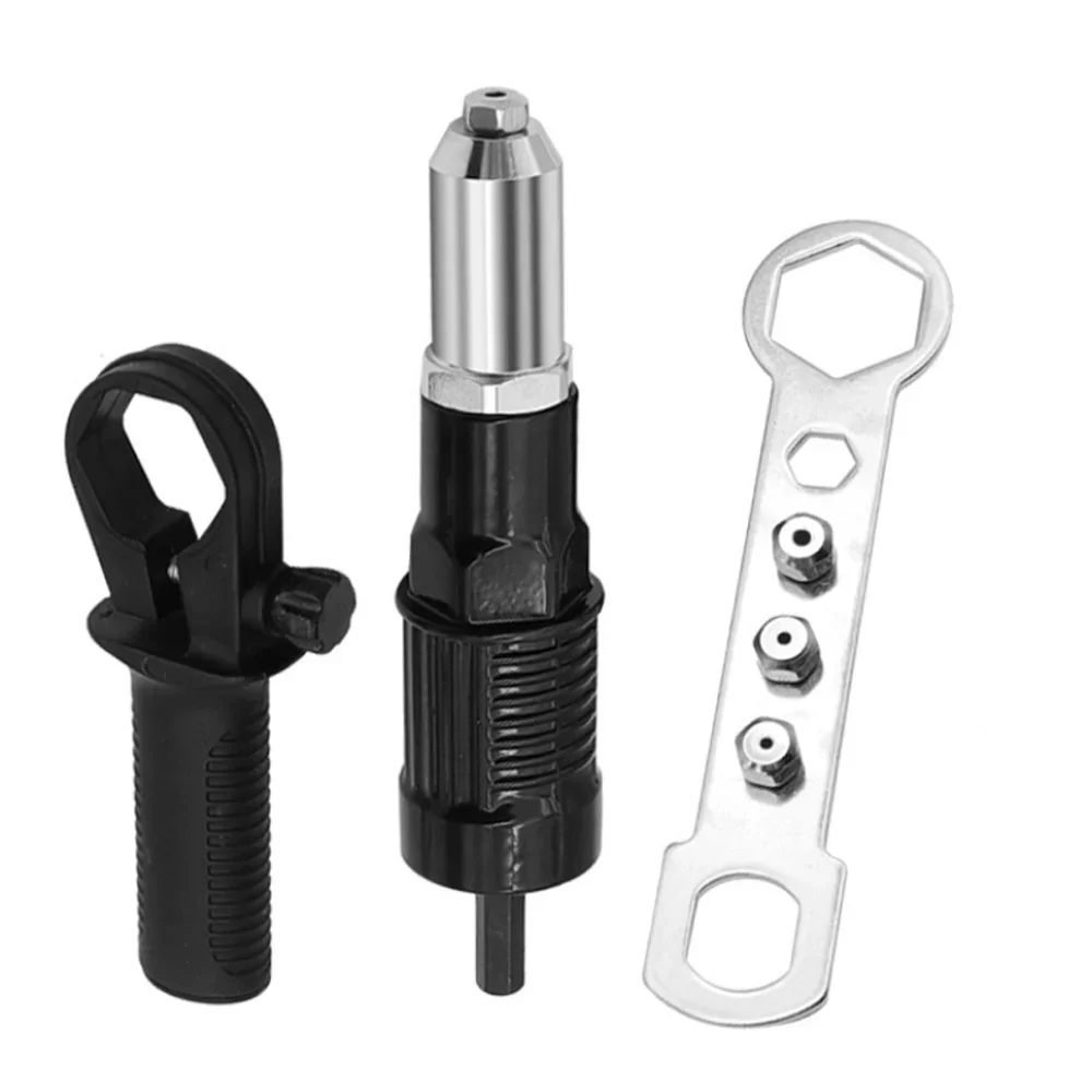 Hex Shaft Rivet Gun Drill Adapter Quick Easy Rivet Pulling Attachment 2.4/3.2/4.0/4.8mm for Cordless Drill
