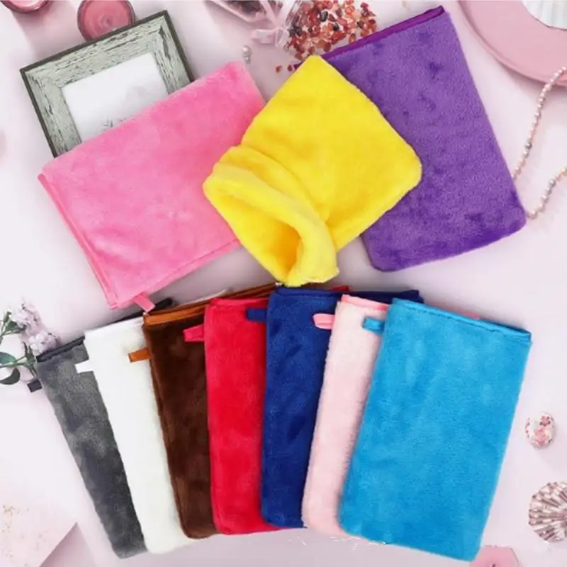1 Pcs Colorful Makeup Remover Cleansing Gloves Reusable Soft Microfiber Face Care Towel Beauty Facial Cleansing Cloth Skin Care