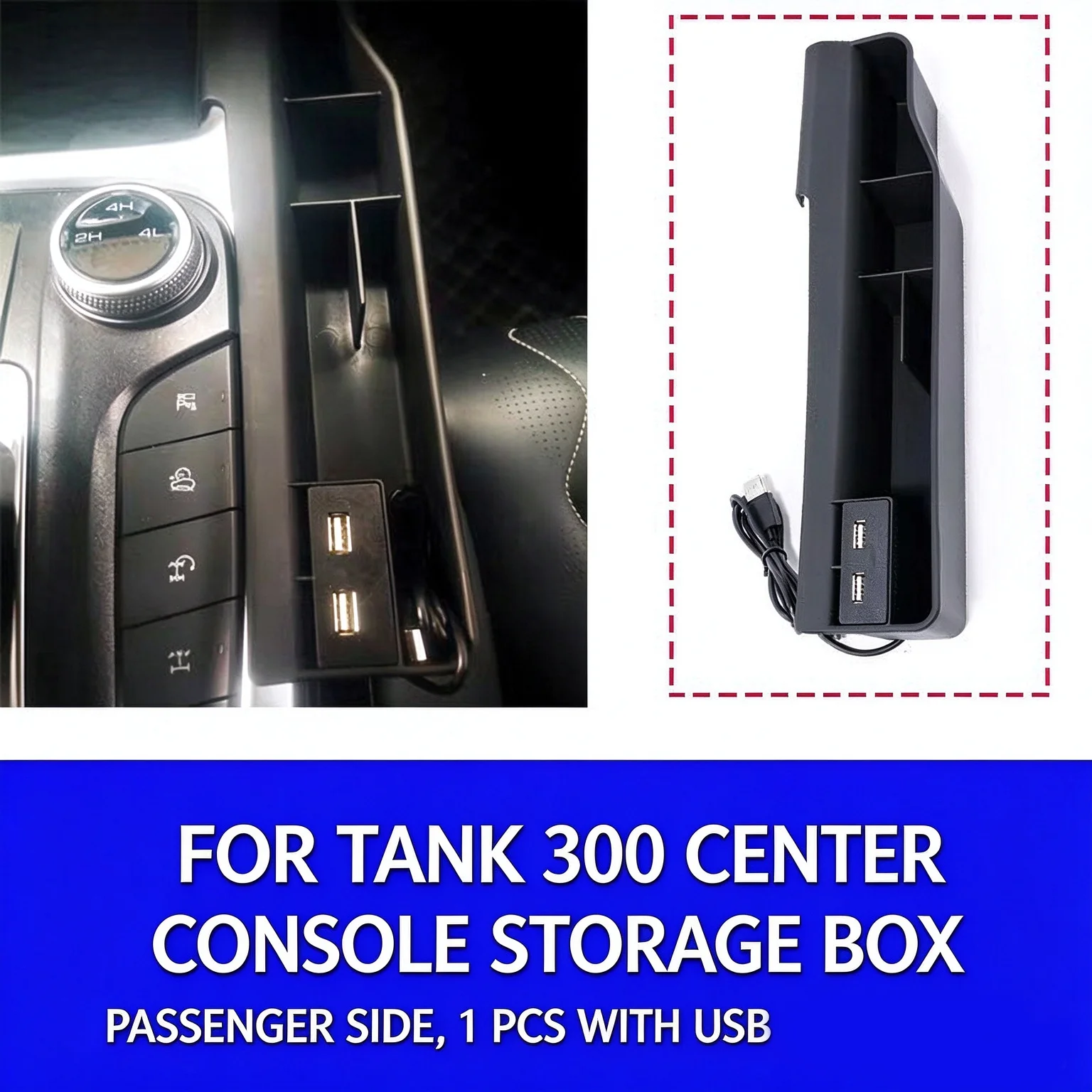 pour-tank-300-2021-2024-boite-de-rangement-pour-console-centrale-cote-passager-organisateur-de-charge-usb-pieces-de-modification-interieure