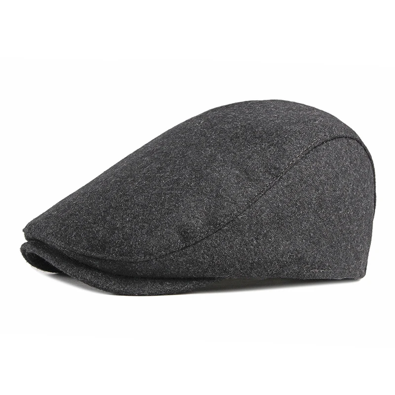 Men Retro Flat Cap Soft Wool Blend Ivy Hat Classic Newsboy Driving Cap For Fall Winter Daily Wear