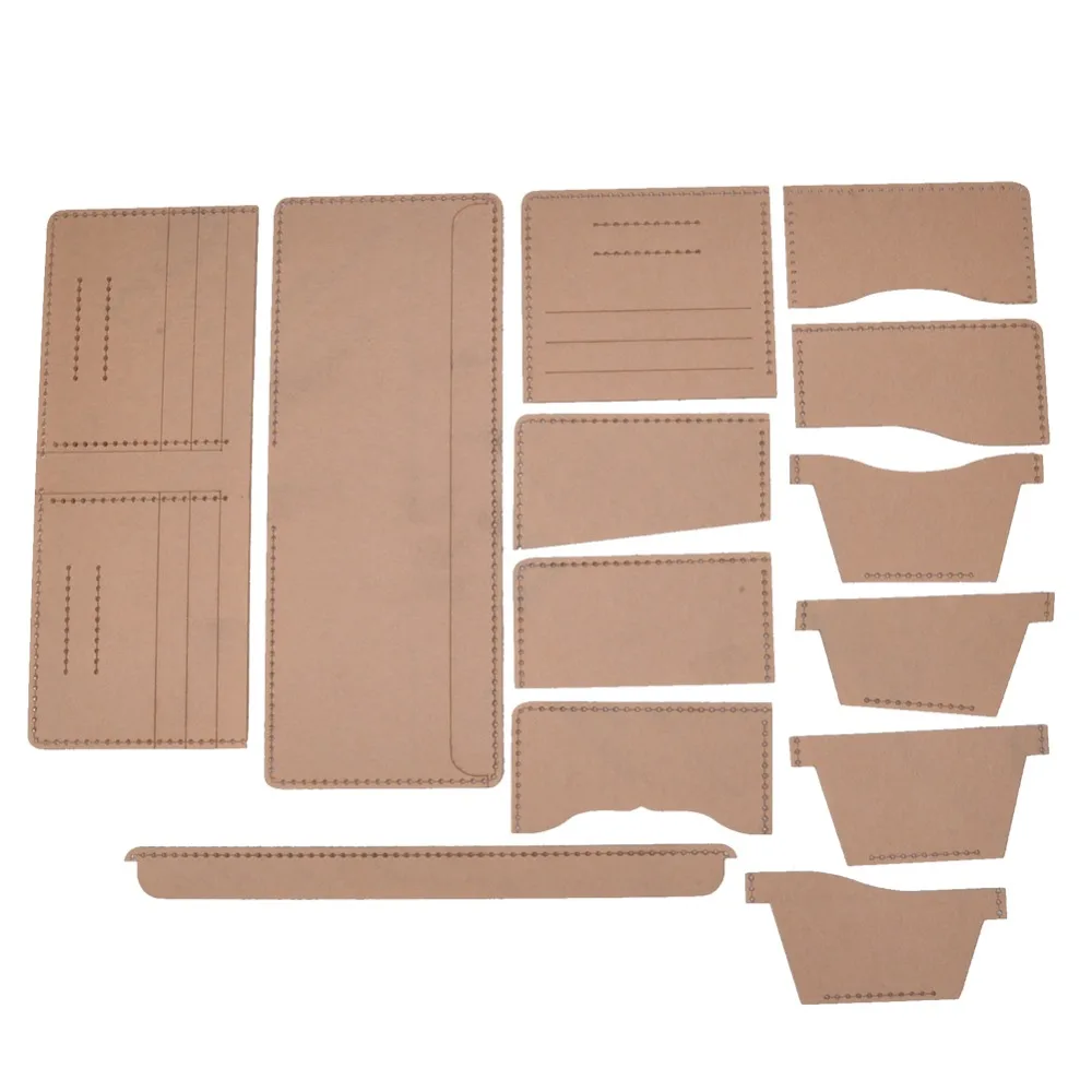 

Acrylic Wallet Template Transparent with Punch Marks Leather Pattern Acrylic Durable Material 1:1 Ratio Purse Template