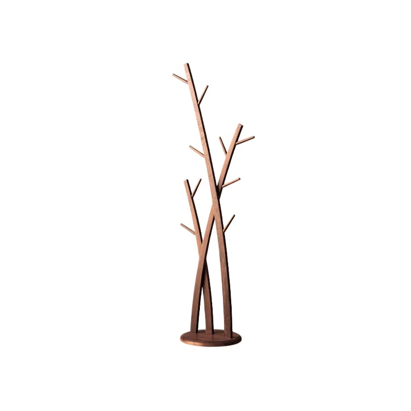 

1 Black walnut hat rack hanger, floor to ceiling bedroom, solid wood tree branch hanger
