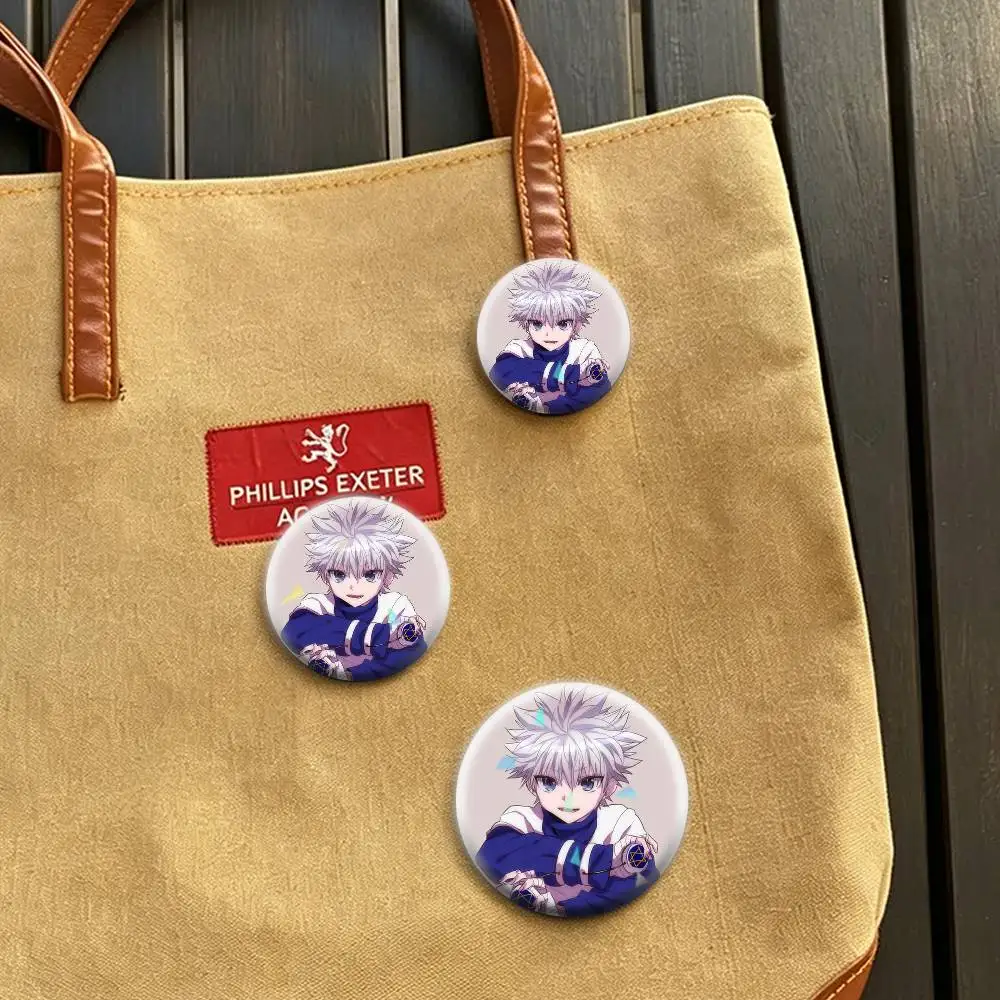 Killua Zoldyck 32/44/58mm Handmade Pins Round Brooch Badge Backpacks Clothes Jewelry Gifts