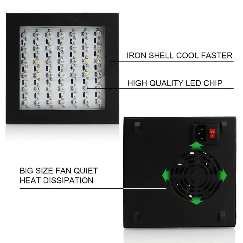 80W LED Grow Light 42leds IP66 Indoor Hydroponic System Fruits Grow Lamp For Greenhouse Flowering and Growing Vegetables Light