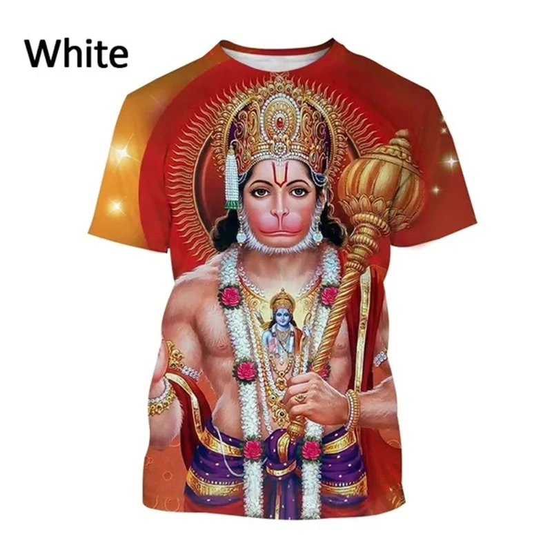 New Indian Monkey God Hanuman 3D Printed T-Shirt Men And Women Clothing Hindu Myth Figure Pattern Streetwear Top Tshirt Tees view 4