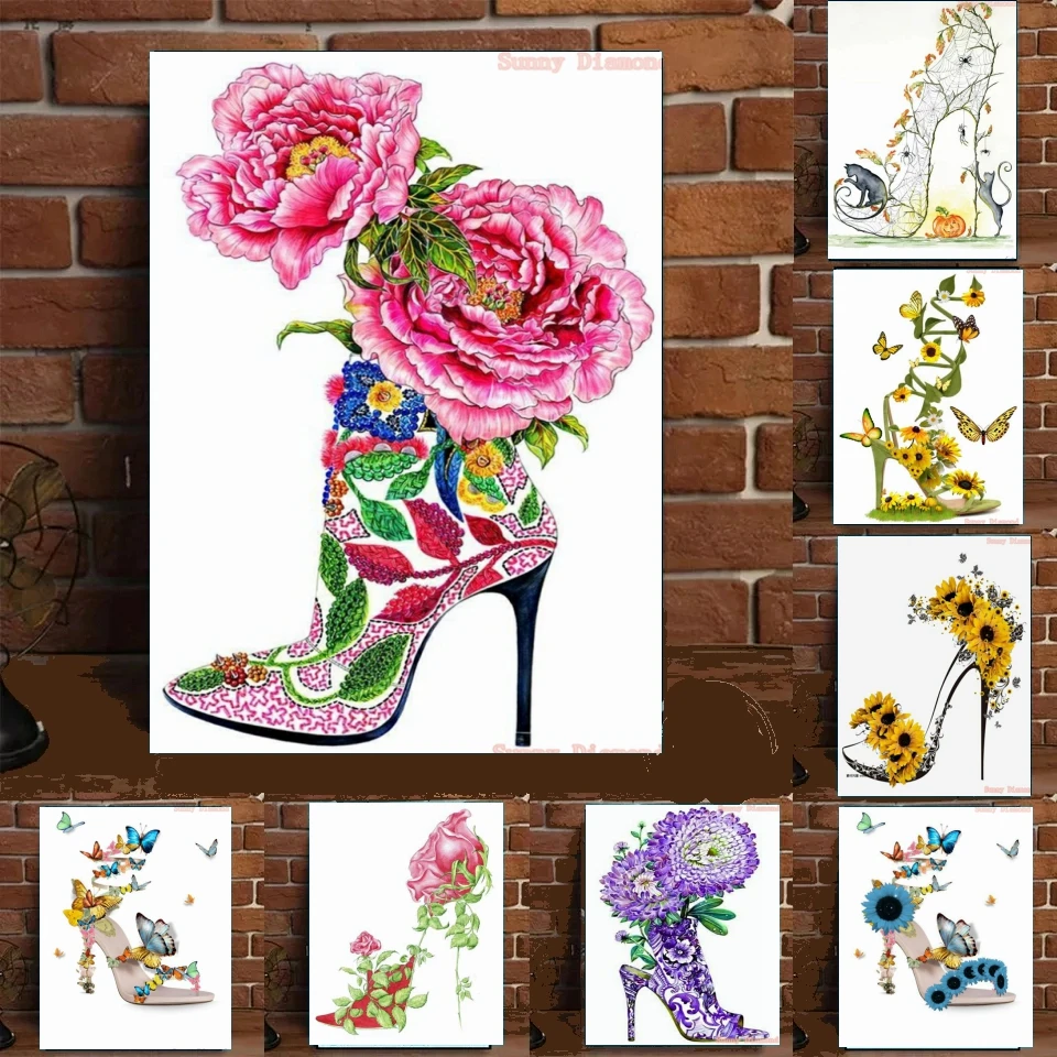 

Flower Heels Diamond Painting Nouveaute 2022 Full Drill Mosaic Craft Art 5D Peinture Diamant DIY Gift Puzzle Cross Stitch Kits