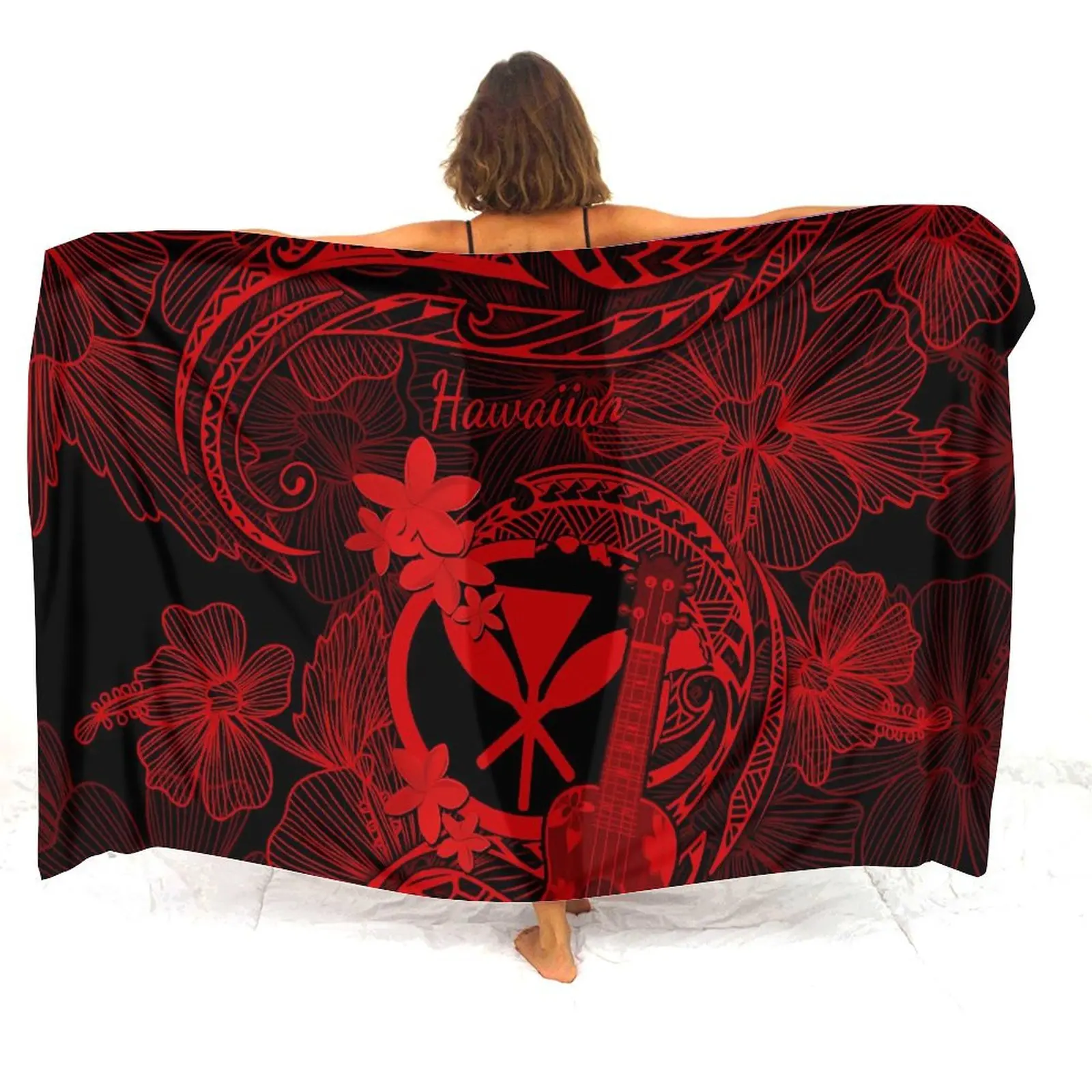 ซามัว Custom-Made สตรี Sarong Elegant Shawl สําหรับชายหาดผ้ากันเปื้อนชายหาดนุ่ม Hawaiian Polynesian One ชิ้นสตรีเสื้อ
