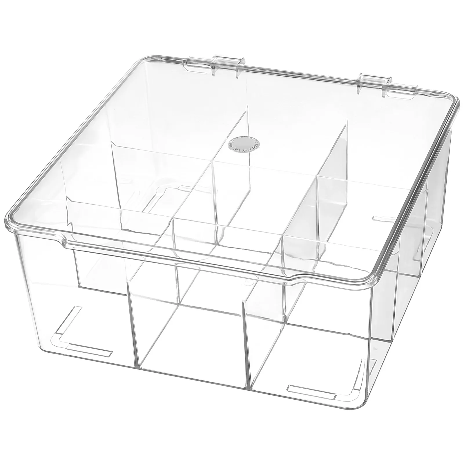 Clear Compartment Storage Case 9 Grid Sections Lid Small Parts Organizer Box Bead Jewelry Stationery Storage Plastic Organizer