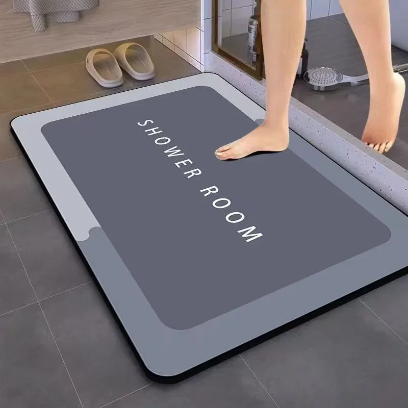 Diatomite Earth Bath Mat Anti Slip Absorbent Floor Mat Quick Dry Foot Carpet Shower Laundry Toilet Bedroom Kitchen Doormat