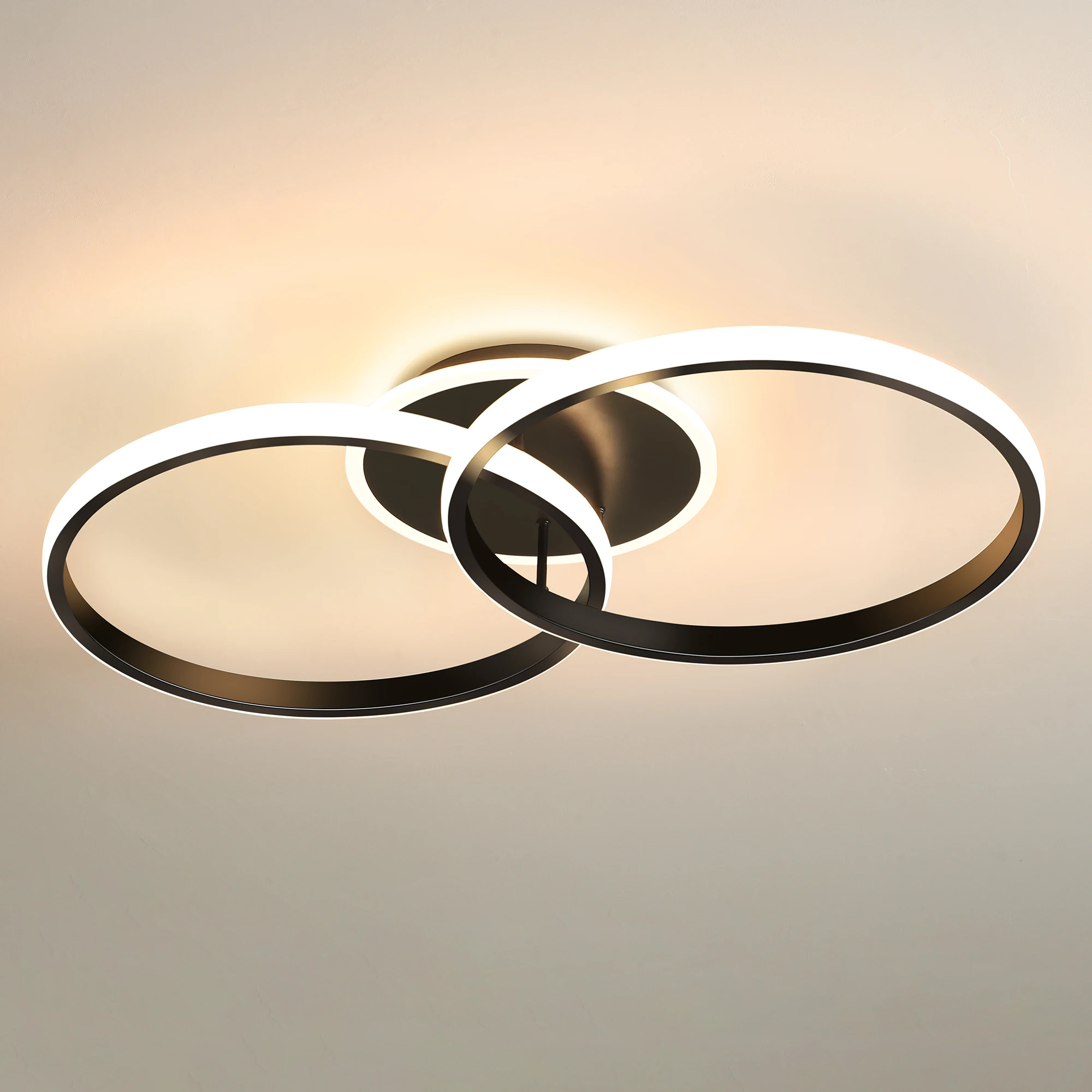 36W LED-Deckenleuchten Dimmbar 3000K/4500K/6500K mit Speicherfunktion Moderne 3-Ring-Deckenlampe für Wohnzimmer Schlafzimmer Küche Innenbereich