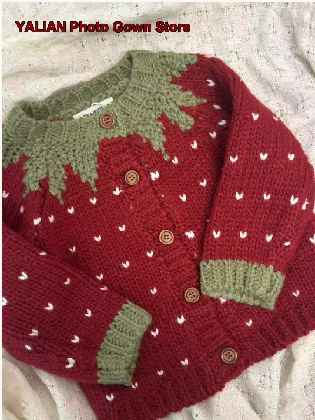 In Stock Girls Knit Strawberry Jacket Sweet Sweater Fruit Autumn Spring Outerwear