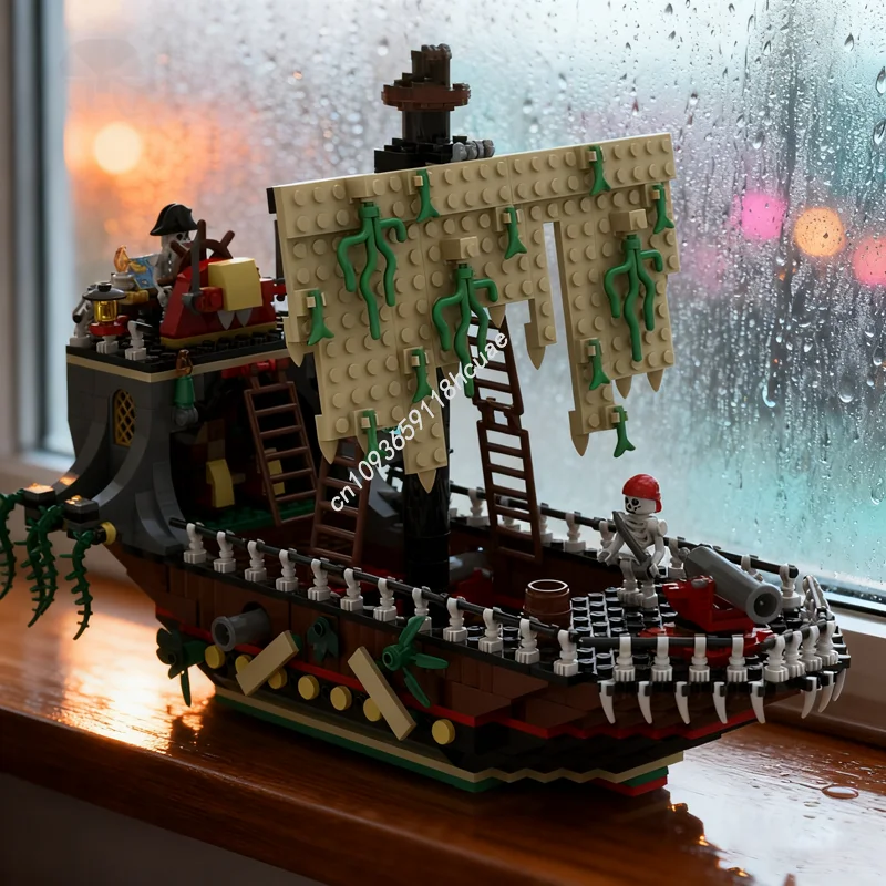 757 قطعة MOC شبح السفينة القراصنة نموذج اللبنات هدية الكريسماس العمارة تجميع لعبة فكرة التعليم الطوب عيد ميلاد