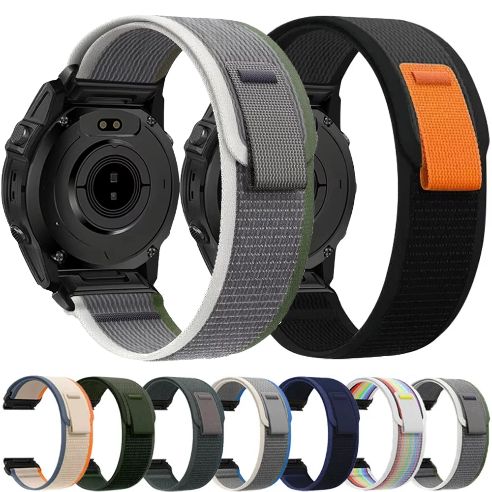 QuickFit 20mm 22mm 26mm Nylon Trail Loop Strap for Garmin Fenix 8/7X/6X/Tactix 8/51mm 47mm Sports Bracelet for Garmin Quatix 8