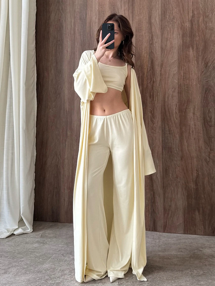 

Marthaqiqi зимняя женская ночная рубашка из трех предметов, халат с длинными рукавами, сексуальная пижама с v-образным вырезом, майка, одежда для сна, брюки, свободная ночная рубашка, комплект