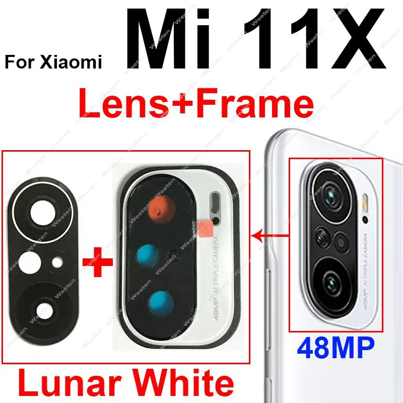 Rear Camera Glass Lens Cover For Xiaomi Mi 11i Mi 11X Mi 11X Pro Back Main Camera Glass Lens Frame Holder Replacement Parts