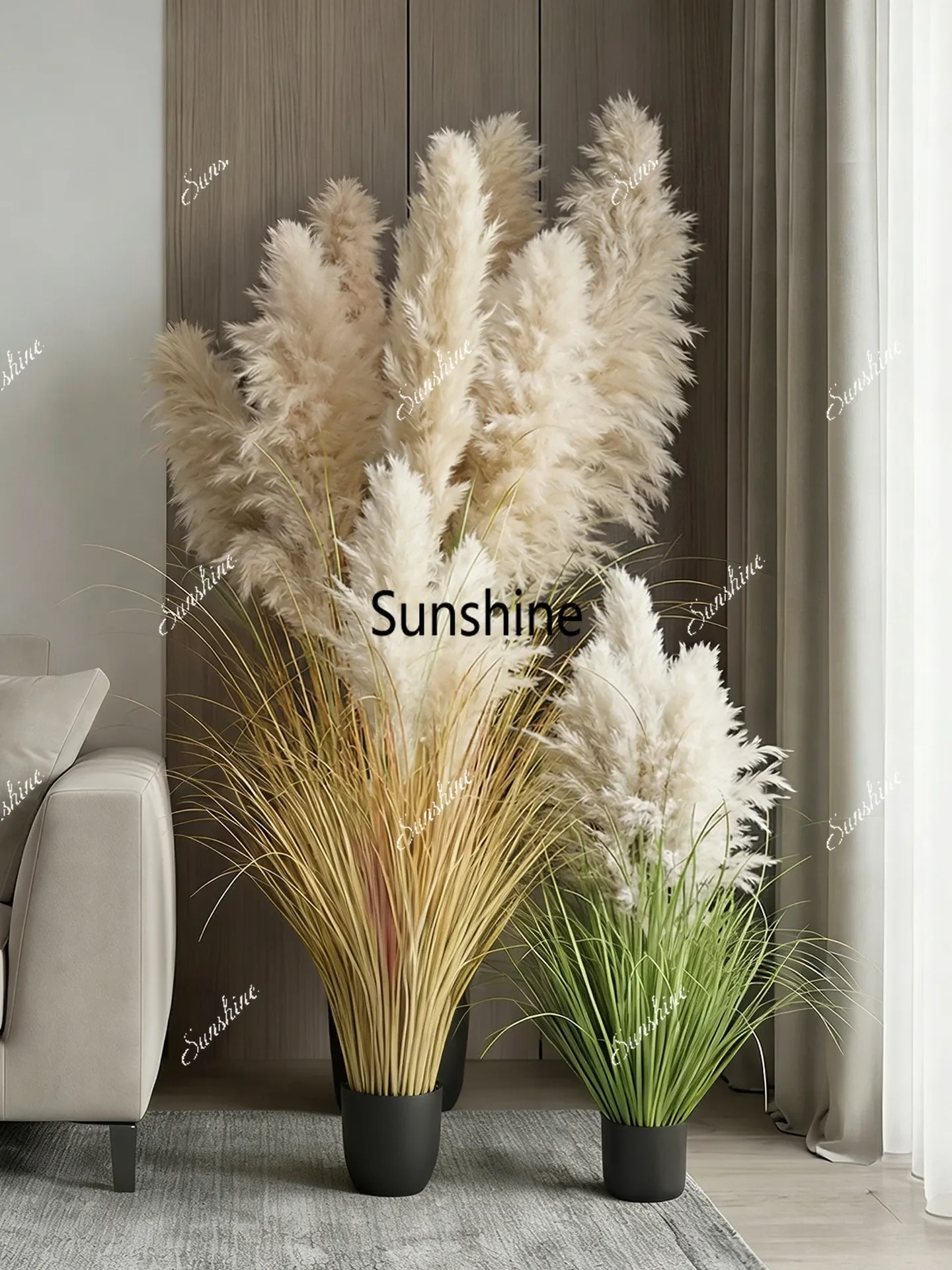 Simulated green plants, natural reed, foxtail light luxury, bionic fake flower plants, potted plantsTJ