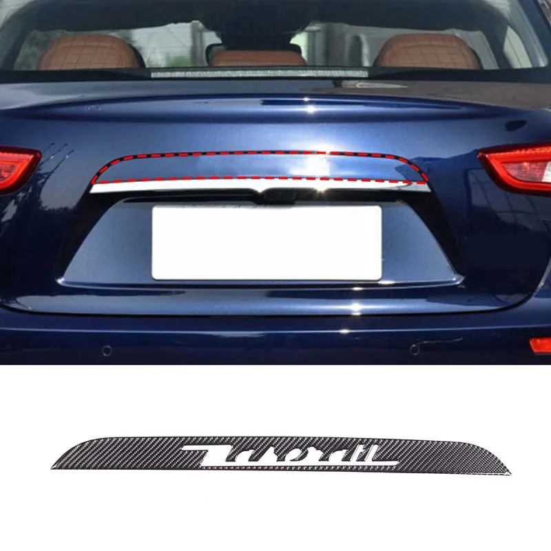 

For Maserati Ghibli III (M157) 2013-2022 Car trunk logo decoration strip soft carbon fiber Exterior trunk protection Accessories