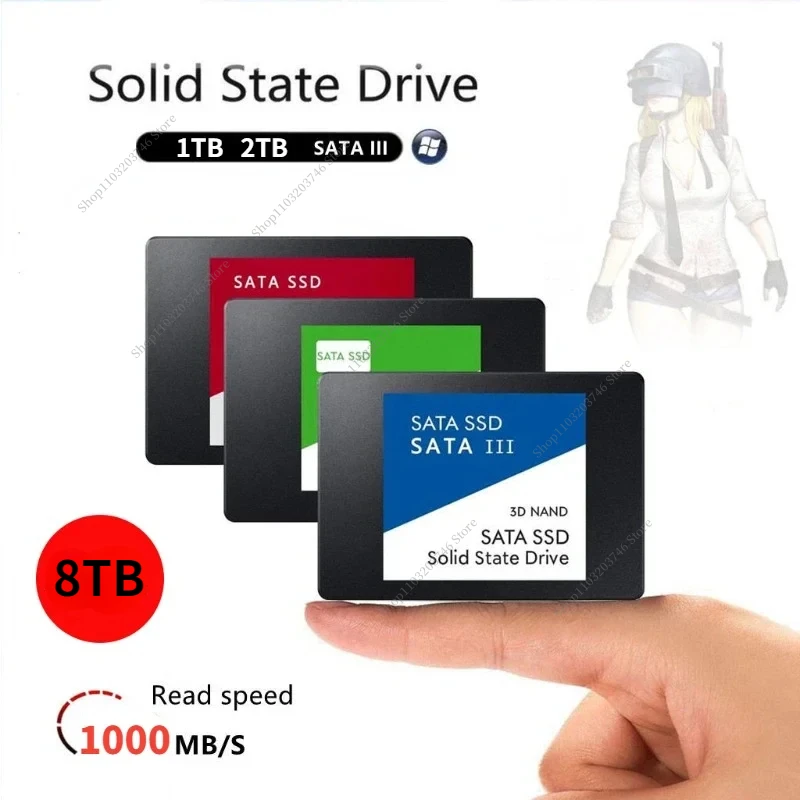 2024 Newest SSD 1TB 2TB 4TB 8TB Internal Solid State Drive SATA III High Speed Hard Disk for Laptop Desktop PC  PS4