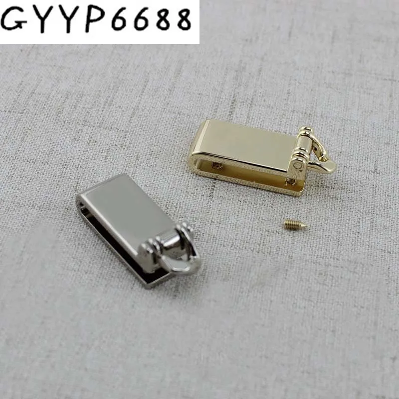 30*13mm high quality metal Fashion fitting hardware handbag/bag's tassel cap clasp square buckle screw connector bag hange