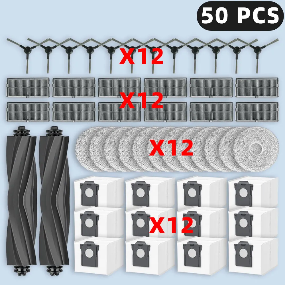 Kompatibel für Dreame Mova E30 Ultra / L10s Ultra Gen 2 / L10s Pro Ultra Heat / X30 Ultra / X30 Pro / L30s Ultra / Trouver E30 Ultra ersatzteile zubehör hauptseite bürste hepa filter mop tuch