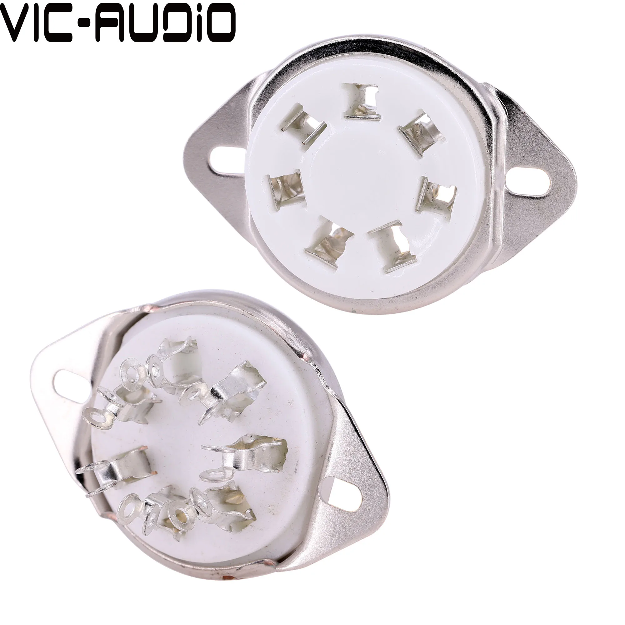 GZC7-2 Soquete De Tubo De Cerâmica, Montagem Do Chassi Para 6A6 826 832 Amplificador De Tubo De Vácuo, Áudio HIFI, 7Pin, 2Pcs