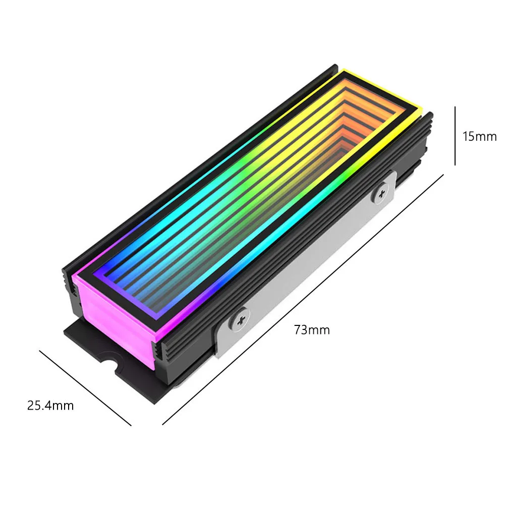 1/4個 5V 3ピン ARGB同期式 コンピューター用 2280 M2 SSD ラジエーター M.2 ソリッドステートドライブ ラジエーター Nvme クーラー ヒートシンク エンドレスアビスエフェクト