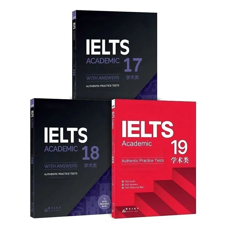 

1 book English Ielts 17/18/19 Academic Speaking Listening Reading Writing Study Book Workbook Authentic Practice Tests