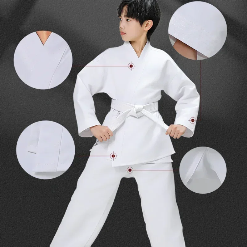 10 OZ Karate Uniform for Kids and Adult, Lightweight Karate Gi Student Uniform with Belt for Martial Arts Training - White