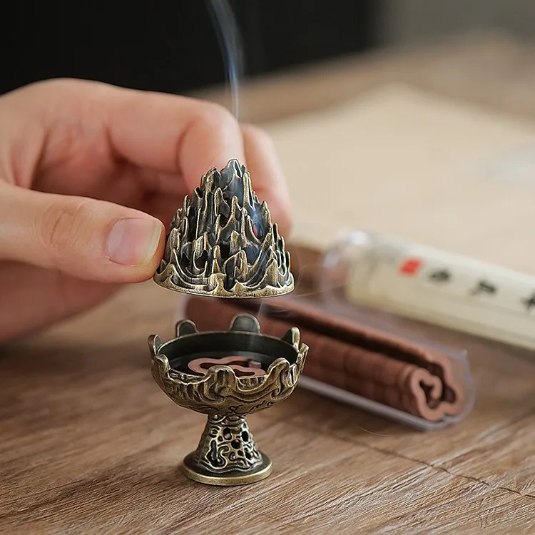 Incense burner Chuangboshan burner Household indoor aromatherapy burner Alloy wire incense burner ornament