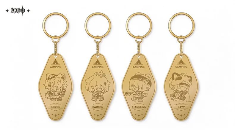 Genshin Impact Official Merch miHoYo Original Authentic Camping Series Keychain Gorou Kazuha Zhongli Sayu Xiangling